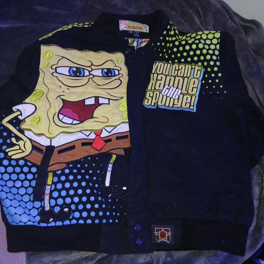 J H Designs Nick SpongeBob Squarepants Nascar- Bombers jacket
